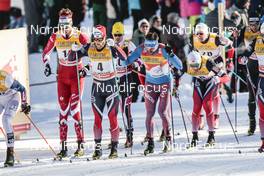 01.01.2017, Val Mustair, Switzerland (SUI): Len Valjas (CAN), Martin Johnsrud Sundby (NOR), Sergey Ustiugov (RUS), Emil Iversen (NOR), (l-r)  - FIS world cup cross-country, tour de ski, mass men, Val Mustair (SUI). www.nordicfocus.com. © Modica/NordicFocus. Every downloaded picture is fee-liable.