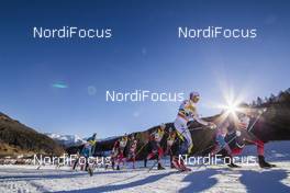 01.01.2017, Val Mustair, Switzerland (SUI): Didrik Toenseth (NOR), Marcus Hellner (SWE), Sergey Ustiugov (RUS), Martin Johnsrud Sundby (NOR), (l-r)  - FIS world cup cross-country, tour de ski, mass men, Val Mustair (SUI). www.nordicfocus.com. © Modica/NordicFocus. Every downloaded picture is fee-liable.
