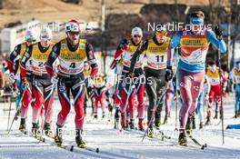 01.01.2017, Val Mustair, Switzerland (SUI): Martin Johnsrud Sundby (NOR), Sergey Ustiugov (RUS), Dario Cologna (SUI), (l-r)  - FIS world cup cross-country, tour de ski, mass men, Val Mustair (SUI). www.nordicfocus.com. © Modica/NordicFocus. Every downloaded picture is fee-liable.
