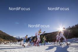 01.01.2017, Val Mustair, Switzerland (SUI): Ari Luusua (FIN), Petr Knop (CZE), Callum Smith (GBR), (l-r)  - FIS world cup cross-country, tour de ski, mass men, Val Mustair (SUI). www.nordicfocus.com. © Modica/NordicFocus. Every downloaded picture is fee-liable.