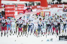 01.01.2017, Val Mustair, Switzerland (SUI): Kathrine Rolsted Harsem (NOR), Maiken Caspersen Falla (NOR), Stina Nilsson (SWE), Heidi Weng (NOR), (l-r)  - FIS world cup cross-country, tour de ski, mass women, Val Mustair (SUI). www.nordicfocus.com. © Modica/NordicFocus. Every downloaded picture is fee-liable.