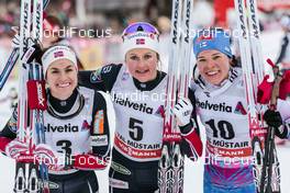 01.01.2017, Val Mustair, Switzerland (SUI): Heidi Weng (NOR), Ingvild Flugstad Oestberg (NOR), Krista Parmakoski (FIN) - FIS world cup cross-country, tour de ski, mass women, Val Mustair (SUI). www.nordicfocus.com. © Modica/NordicFocus. Every downloaded picture is fee-liable.