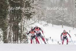 04.01.2017, Oberstdorf, Germany (GER): Niklas Dyrhaug (NOR), Hans Christer Holund (NOR), Sjur Roethe (NOR), (l-r)  - FIS world cup cross-country, tour de ski, pursuit men, Oberstdorf (GER). www.nordicfocus.com. © Modica/NordicFocus. Every downloaded picture is fee-liable.