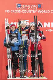 04.01.2017, Oberstdorf, Germany (GER): Heidi Weng (NOR), Ingvild Flugstad Oestberg (NOR), Stina Nilsson (SWE), (l-r)  - FIS world cup cross-country, tour de ski, pursuit women, Oberstdorf (GER). www.nordicfocus.com. © Modica/NordicFocus. Every downloaded picture is fee-liable.