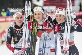 04.01.2017, Oberstdorf, Germany (GER): Heidi Weng (NOR), Stina Nilsson (SWE), Ingvild Flugstad Oestberg (NOR), (l-r)  - FIS world cup cross-country, tour de ski, pursuit women, Oberstdorf (GER). www.nordicfocus.com. © Modica/NordicFocus. Every downloaded picture is fee-liable.