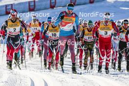 03.01.2017, Oberstdorf, Germany (GER): Martin Johnsrud Sundby (NOR), Finn Haagen Krogh (NOR), Sergey Ustiugov (RUS), Thomas Bing (GER), Alex Harvey (CAN), (l-r)  - FIS world cup cross-country, tour de ski, skiathlon men, Oberstdorf (GER). www.nordicfocus.com. © Modica/NordicFocus. Every downloaded picture is fee-liable.