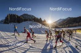03.01.2017, Oberstdorf, Germany (GER): Sergey Ustiugov (RUS), Martin Johnsrud Sundby (NOR), Alex Harvey (CAN), Thomas Bing (GER), Dario Cologna (SUI), Sjur Roethe (NOR), Finn Haagen Krogh (NOR), (l-r)  - FIS world cup cross-country, tour de ski, skiathlon men, Oberstdorf (GER). www.nordicfocus.com. © Modica/NordicFocus. Every downloaded picture is fee-liable.