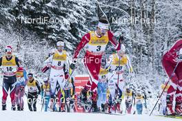 03.01.2017, Oberstdorf, Germany (GER): Simen Hegstad Krueger (NOR), Marcus Hellner (SWE), Alex Harvey (CAN), (l-r)  - FIS world cup cross-country, tour de ski, skiathlon men, Oberstdorf (GER). www.nordicfocus.com. © Modica/NordicFocus. Every downloaded picture is fee-liable.