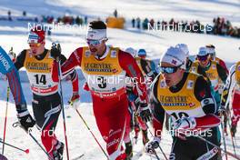 03.01.2017, Oberstdorf, Germany (GER): Simen Hegstad Krueger (NOR), Alex Harvey (CAN), Finn Haagen Krogh (NOR), (l-r)  - FIS world cup cross-country, tour de ski, skiathlon men, Oberstdorf (GER). www.nordicfocus.com. © Modica/NordicFocus. Every downloaded picture is fee-liable.