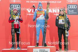 03.01.2017, Oberstdorf, Germany (GER): Martin Johnsrud Sundby (NOR), Sergey Ustiugov (RUS), Dario Cologna (SUI), (l-r)  - FIS world cup cross-country, tour de ski, skiathlon men, Oberstdorf (GER). www.nordicfocus.com. © Modica/NordicFocus. Every downloaded picture is fee-liable.