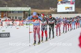 07.01.2017, Val di Fiemme, Italy (ITA): Sergey Ustiugov (RUS), Martin Johnsrud Sundby (NOR), Dario Cologna (SUI), (l-r)  - FIS world cup cross-country, tour de ski, mass men, Val di Fiemme (ITA). www.nordicfocus.com. © Modica/NordicFocus. Every downloaded picture is fee-liable.
