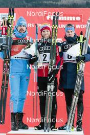 07.01.2017, Val di Fiemme, Italy (ITA): Sergey Ustiugov (RUS), Martin Johnsrud Sundby (NOR), Matti Heikkinen (FIN), (l-r) - FIS world cup cross-country, tour de ski, mass men, Val di Fiemme (ITA). www.nordicfocus.com. © Modica/NordicFocus. Every downloaded picture is fee-liable.
