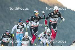 07.01.2017, Val di Fiemme, Italy (ITA): Matti Heikkinen (FIN), Martin Johnsrud Sundby (NOR), Hans Christer Holund (NOR), (l-r)  - FIS world cup cross-country, tour de ski, mass men, Val di Fiemme (ITA). www.nordicfocus.com. © Modica/NordicFocus. Every downloaded picture is fee-liable.