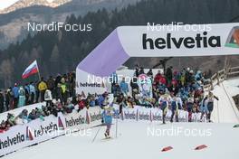 07.01.2017, Val di Fiemme, Italy (ITA): Alisa Zhambalova (RUS), Emma Wiken (SWE), Elisa Brocard (ITA), Mariya Guschina (RUS), (l-r)  - FIS world cup cross-country, tour de ski, mass women, Val di Fiemme (ITA). www.nordicfocus.com. © Modica/NordicFocus. Every downloaded picture is fee-liable.