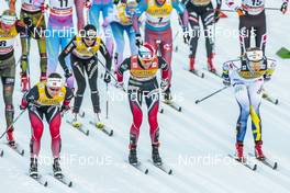 07.01.2017, Val di Fiemme, Italy (ITA): Heidi Weng (NOR), Ingvild Flugstad Oestberg (NOR), Stina Nilsson (SWE), (l-r)  - FIS world cup cross-country, tour de ski, mass women, Val di Fiemme (ITA). www.nordicfocus.com. © Modica/NordicFocus. Every downloaded picture is fee-liable.