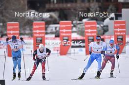14.01.2017, Toblach, Italy (ITA): Maciej Starega (POL), Haavard Solaas Taugboel (NOR), Ristomatti Hakola (FIN), Anton Gafarov (RUS) - FIS world cup cross-country, individual sprint, Toblach (ITA). www.nordicfocus.com. © Thibaut/NordicFocus. Every downloaded picture is fee-liable.