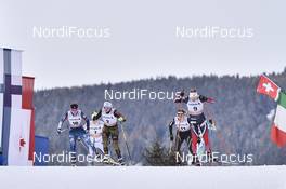 14.01.2017, Toblach, Italy (ITA): Ida Sargent (USA), Anna Dyvik (SWE), Sandra Ringwald (GER), Laurien Van Der Graaff (SUI), Astrid Uhrenholdt Jacobsen (NOR) - FIS world cup cross-country, individual sprint, Toblach (ITA). www.nordicfocus.com. © Thibaut/NordicFocus. Every downloaded picture is fee-liable.