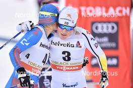 14.01.2017, Toblach, Italy (ITA): Natalia Matveeva (RUS), Hanna Falk (SWE) - FIS world cup cross-country, individual sprint, Toblach (ITA). www.nordicfocus.com. © Thibaut/NordicFocus. Every downloaded picture is fee-liable.