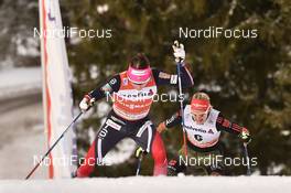 14.01.2017, Toblach, Italy (ITA): Hanna Falk (SWE), Denise Herrmann (GER) - FIS world cup cross-country, individual sprint, Toblach (ITA). www.nordicfocus.com. © Thibaut/NordicFocus. Every downloaded picture is fee-liable.