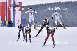 14.01.2017, Toblach, Italy (ITA): Ida Sargent (USA), Astrid Uhrenholdt Jacobsen (NOR), Anna Dyvik (SWE), Laurien Van Der Graaff (SUI), Vesna Fabjan (SLO), Astrid Uhrenholdt Jacobsen (NOR) - FIS world cup cross-country, individual sprint, Toblach (ITA). www.nordicfocus.com. © Thibaut/NordicFocus. Every downloaded picture is fee-liable.