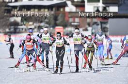 15.01.2017, Toblach, Italy (ITA): Katri Lylynpera (FIN), Maiken Caspersen Falla (NOR), Laurien Van der Graaff (SUI), Stefanie Boehler (GER)  - FIS world cup cross-country, team sprint, Toblach (ITA). www.nordicfocus.com. © Thibaut/NordicFocus. Every downloaded picture is fee-liable.