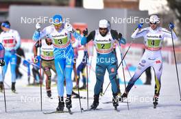 15.01.2017, Toblach, Italy (ITA): Matias Strandvall (FIN), Baptiste Gros (FRA), Teodor Peterson (SWE) - FIS world cup cross-country, team sprint, Toblach (ITA). www.nordicfocus.com. © Thibaut/NordicFocus. Every downloaded picture is fee-liable.