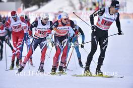 15.01.2017, Toblach, Italy (ITA): Haavard Solaas Taugboel (NOR), Sindre Bjoernestad Skar (NOR), Len Valjas (CAN), Roman Furger (SUI) - FIS world cup cross-country, team sprint, Toblach (ITA). www.nordicfocus.com. © Thibaut/NordicFocus. Every downloaded picture is fee-liable.