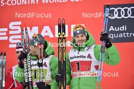 15.01.2017, Toblach, Italy (ITA): Federico Pellegrino (ITA), Dietmar Noeckler (ITA) - FIS world cup cross-country, team sprint, Toblach (ITA). www.nordicfocus.com. © Thibaut/NordicFocus. Every downloaded picture is fee-liable.