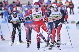 15.01.2017, Toblach, Italy (ITA): Gianluca Cologna (SUI), Alex Harvey (CAN), Paal Golberg (NOR) - FIS world cup cross-country, team sprint, Toblach (ITA). www.nordicfocus.com. © Thibaut/NordicFocus. Every downloaded picture is fee-liable.