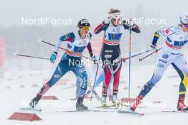 22.01.2017, Ulricehamn, Sweden (SWE): Jessica Diggins (USA), Kari Oeyre Slind (NOR), (l-r)  - FIS world cup cross-country, 4x5km women, Ulricehamn (SWE). www.nordicfocus.com. © Modica/NordicFocus. Every downloaded picture is fee-liable.