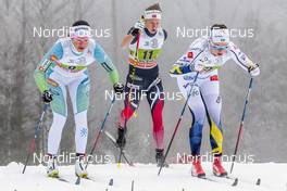 22.01.2017, Ulricehamn, Sweden (SWE): Katja Visnar (SLO), Silje Oeyre Slind (NOR), Sofia Henriksson (SWE), (l-r)  - FIS world cup cross-country, 4x5km women, Ulricehamn (SWE). www.nordicfocus.com. © Modica/NordicFocus. Every downloaded picture is fee-liable.