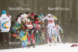 22.01.2017, Ulricehamn, Sweden (SWE): Ingvild Flugstad Oestberg (NOR), Ida Ingemarsdotter (SWE), (l-r)  - FIS world cup cross-country, 4x5km women, Ulricehamn (SWE). www.nordicfocus.com. © Modica/NordicFocus. Every downloaded picture is fee-liable.