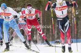 28.01.2017, Falun Sweden (SWE): Anssi Pentsinen (FIN), Len Valjas (CAN), Johannes Hoesflot Klaebo (NOR), (l-r)  - FIS world cup cross-country, individual sprint, Falun (SWE). www.nordicfocus.com. © Modica/NordicFocus. Every downloaded picture is fee-liable.