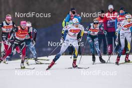28.01.2017, Falun Sweden (SWE): Maiken Caspersen Falla (NOR), Hanna Falk (SWE), Jessica Diggins (USA), Stina Nilsson (SWE), (l-r)  - FIS world cup cross-country, individual sprint, Falun (SWE). www.nordicfocus.com. © Modica/NordicFocus. Every downloaded picture is fee-liable.