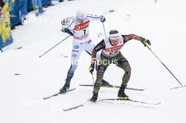 28.01.2017, Falun Sweden (SWE): Calle Halfvarsson (SWE), Sebastian Eisenlauer (GER), (l-r)  - FIS world cup cross-country, individual sprint, Falun (SWE). www.nordicfocus.com. © Modica/NordicFocus. Every downloaded picture is fee-liable.