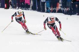 28.01.2017, Falun Sweden (SWE): Johannes Hoesflot Klaebo (NOR), Sindre Bjoernestad Skar (NOR), (l-r)  - FIS world cup cross-country, individual sprint, Falun (SWE). www.nordicfocus.com. © Modica/NordicFocus. Every downloaded picture is fee-liable.