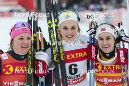 28.01.2017, Falun Sweden (SWE): Maiken Caspersen Falla (NOR), Stina Nilsson (SWE), Heidi Weng (NOR), (l-r)  - FIS world cup cross-country, individual sprint, Falun (SWE). www.nordicfocus.com. © Modica/NordicFocus. Every downloaded picture is fee-liable.