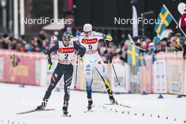 28.01.2017, Falun Sweden (SWE): Federico Pellegrino (ITA), Teodor Peterson (SWE), (l-r)  - FIS world cup cross-country, individual sprint, Falun (SWE). www.nordicfocus.com. © Modica/NordicFocus. Every downloaded picture is fee-liable.