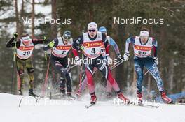 28.01.2017, Falun Sweden (SWE): Sebastian Eisenlauer (GER), Federico Pellegrino (ITA), Finn Haagen Krogh (NOR), Andrew Newell (USA), (l-r)  - FIS world cup cross-country, individual sprint, Falun (SWE). www.nordicfocus.com. © Modica/NordicFocus. Every downloaded picture is fee-liable.