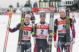 28.01.2017, Falun Sweden (SWE): Sindre Bjoernestad Skar (NOR), Federico Pellegrino (ITA), Emil Iversen (NOR), (l-r)  - FIS world cup cross-country, individual sprint, Falun (SWE). www.nordicfocus.com. © Modica/NordicFocus. Every downloaded picture is fee-liable.