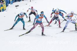 28.01.2017, Falun Sweden (SWE): Emil Iversen (NOR), Sergey Ustiugov (RUS), Eirik Brandsdal (NOR), Teodor Peterson (SWE), (l-r)  - FIS world cup cross-country, individual sprint, Falun (SWE). www.nordicfocus.com. © Modica/NordicFocus. Every downloaded picture is fee-liable.