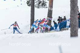 28.01.2017, Falun Sweden (SWE): Jessica Diggins (USA), Maiken Caspersen Falla (NOR), Mari Laukkanen (FIN), Hanna Falk (SWE), (l-r)  - FIS world cup cross-country, individual sprint, Falun (SWE). www.nordicfocus.com. © Modica/NordicFocus. Every downloaded picture is fee-liable.