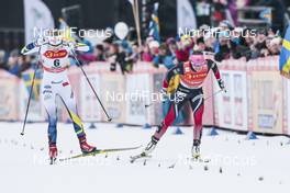 28.01.2017, Falun Sweden (SWE): Stina Nilsson (SWE), Maiken Caspersen Falla (NOR), (l-r)  - FIS world cup cross-country, individual sprint, Falun (SWE). www.nordicfocus.com. © Modica/NordicFocus. Every downloaded picture is fee-liable.