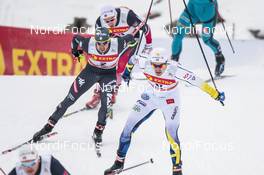 28.01.2017, Falun Sweden (SWE): Federico Pellegrino (ITA), Teodor Peterson (SWE), (l-r)  - FIS world cup cross-country, individual sprint, Falun (SWE). www.nordicfocus.com. © Modica/NordicFocus. Every downloaded picture is fee-liable.