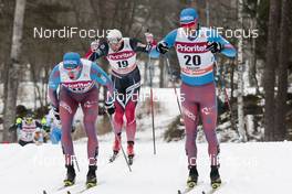 29.01.2017, Falun Sweden (SWE): Stanislav Volzhentsev (RUS), Sergey Turyshev (RUS), Petter Jr. Northug (NOR), (l-r)  - FIS world cup cross-country, mass men, Falun (SWE). www.nordicfocus.com. © Modica/NordicFocus. Every downloaded picture is fee-liable.