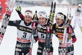 29.01.2017, Falun Sweden (SWE): Ingvild Flugstad Oestberg (NOR), Marit Bjoergen (NOR), Heidi Weng (NOR), (l-r)  - FIS world cup cross-country, mass women, Falun (SWE). www.nordicfocus.com. © Modica/NordicFocus. Every downloaded picture is fee-liable.