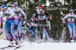 29.01.2017, Falun Sweden (SWE): Anne Kylloenen (FIN), Katharina Hennig (GER), Laura Mononen (FIN), (l-r)  - FIS world cup cross-country, mass women, Falun (SWE). www.nordicfocus.com. © Modica/NordicFocus. Every downloaded picture is fee-liable.