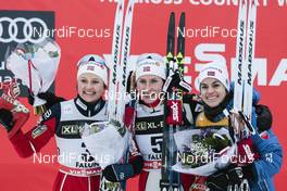 29.01.2017, Falun Sweden (SWE): Ingvild Flugstad Oestberg (NOR), Marit Bjoergen (NOR), Heidi Weng (NOR), (l-r) - FIS world cup cross-country, mass women, Falun (SWE). www.nordicfocus.com. © Modica/NordicFocus. Every downloaded picture is fee-liable.