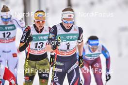 04.02.2017, Pyeong Chang, Korea (KOR): Silje Oeyre Slind (NOR), Elisabeth Schicho (GER) - FIS world cup cross-country, skiathlon women, Pyeong Chang (KOR). www.nordicfocus.com. © Thibaut/NordicFocus. Every downloaded picture is fee-liable.