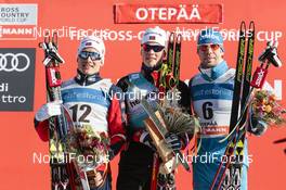 18.02.2017, Otepaeae, Estonia (EST): Finn Haagen Krogh (NOR), Johannes Hoesflot Klaebo (NOR), Sergey Ustiugov (RUS), (l-r) - FIS world cup cross-country, individual sprint, Otepaeae (EST). www.nordicfocus.com. © Modica/NordicFocus. Every downloaded picture is fee-liable.